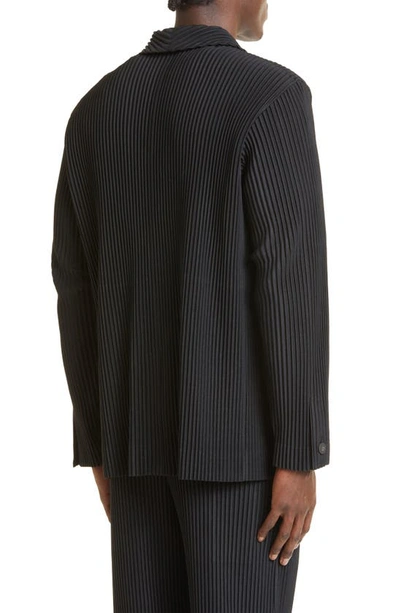 Shop Issey Miyake Pleated Sport Coat In 15-black