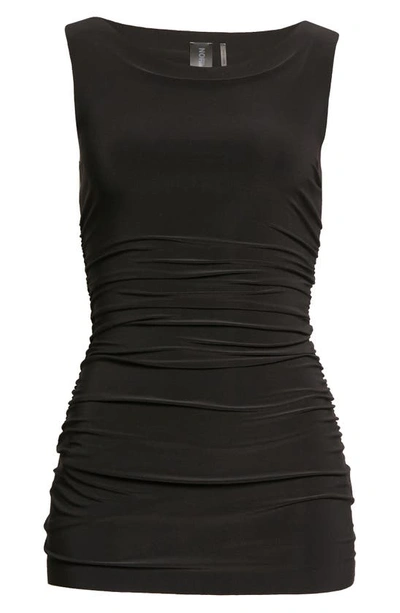 Shop Norma Kamali Pickleball Ruched Minidress In Black