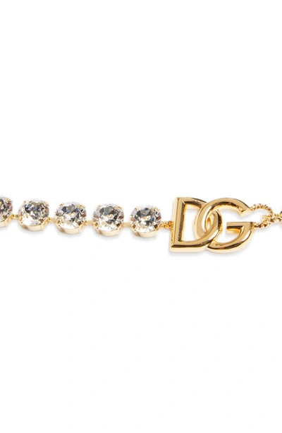 Shop Dolce & Gabbana Dg Logo Crystal Chain Belt In Gold