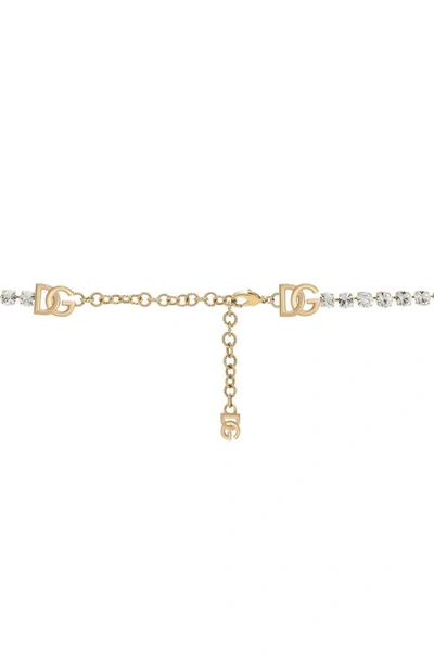 Dolce & Gabbana Dg Logo Crystal Chain Belt In Gold