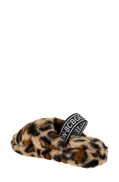 Shop Bcbgeneration Soffi Faux Fur Slingback Slipper In Natural Multi Cheetah