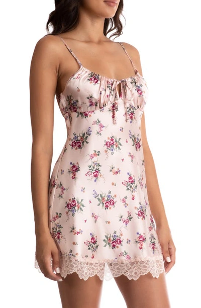 Shop In Bloom By Jonquil My Fair Lady Floral Lace Trim Chemise In Rose