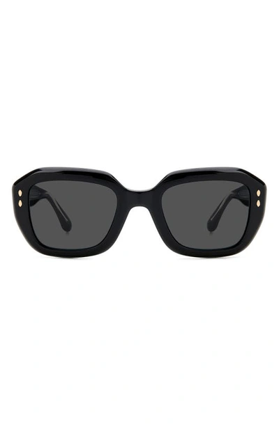 Shop Isabel Marant The New 52mm Rectangular Sunglasses In Black/ Grey