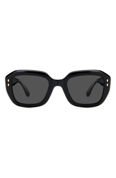 Isabel Marant The New 52mm Rectangular Sunglasses In Black/ Grey