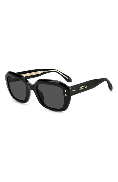 Shop Isabel Marant The New 52mm Rectangular Sunglasses In Black/ Grey