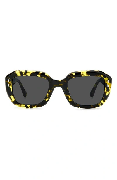 Shop Isabel Marant The New 52mm Rectangular Sunglasses In Yellow Havana/ Grey