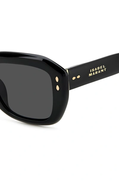Shop Isabel Marant The New 52mm Rectangular Sunglasses In Black/ Grey