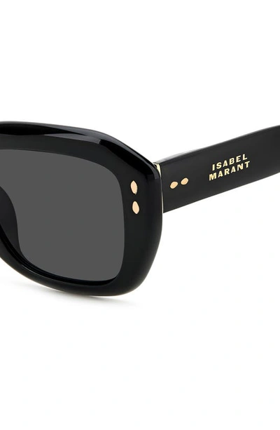 Isabel Marant The New 52mm Rectangular Sunglasses In Black/ Grey