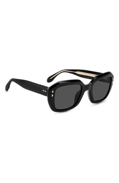 Shop Isabel Marant The New 52mm Rectangular Sunglasses In Black/ Grey