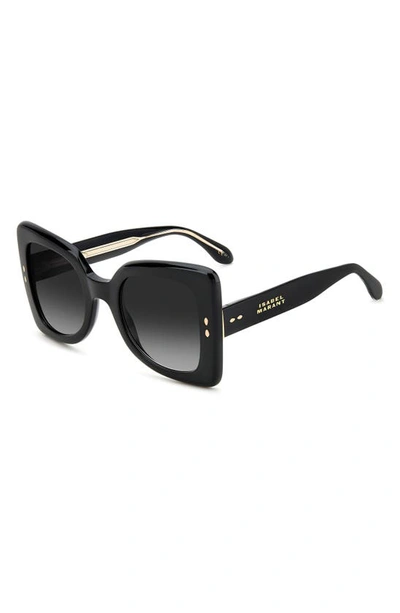 Shop Isabel Marant The New 52mm Gradient Square Sunglasses In Black/ Grey Shaded