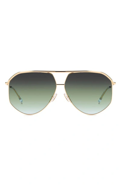 Shop Isabel Marant Wild Metal 64mm Gradient Oversize Aviator Sunglasses In Rose Gold/ Gray Green