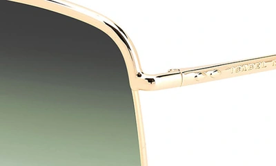 Shop Isabel Marant Wild Metal 62mm Gradient Oversize Rectangular Sunglasses In Rose Gold/ Grey Green