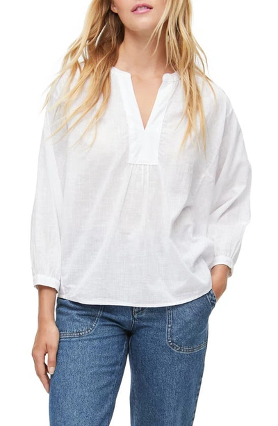 Shop Michael Stars Charlie Cotton Popover Top In White