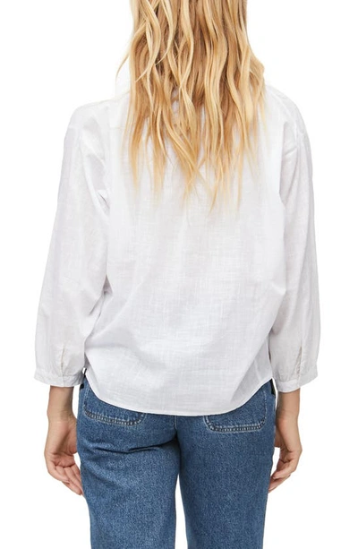 Shop Michael Stars Charlie Cotton Popover Top In White