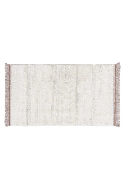 Shop Lorena Canals Steppe Woolable Washable Wool Rug In Sheep White