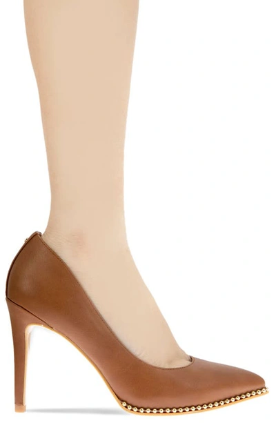 Bcbgeneration Hawti Womens Faux Leather Pointed Toe Pumps In Cognac