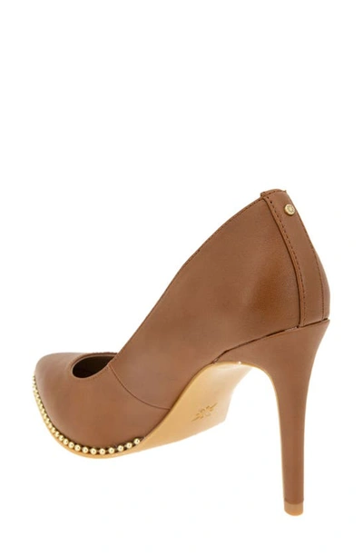 Bcbgeneration Hawti Womens Faux Leather Pointed Toe Pumps In Cognac