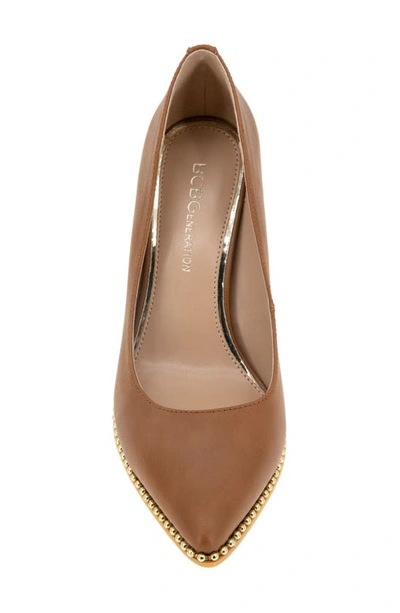 Bcbgeneration Hawti Womens Faux Leather Pointed Toe Pumps In Cognac