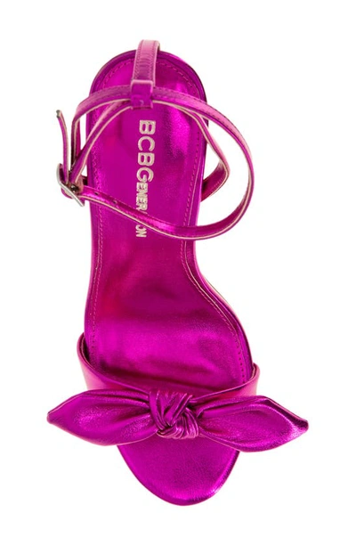 Shop Bcbgeneration Jamina Bow Sandal In Passion Pink Metallic