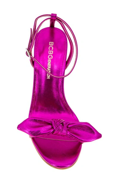 Shop Bcbgeneration Jamina Bow Sandal In Passion Pink Metallic
