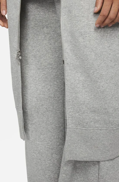 Shop Nike Sportswear Phoenix Long Zip Hoodie In Dark Grey Heather/ Sail