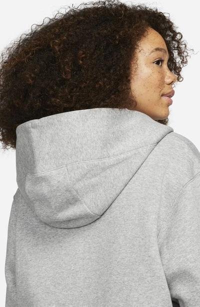 Nike Sportswear Phoenix Long Zip Hoodie In Dark Grey Heather/ Sail