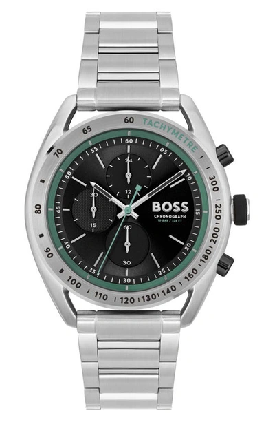 Shop Hugo Boss Center Court Chronograph Bracelet Watch, 44mm In Black