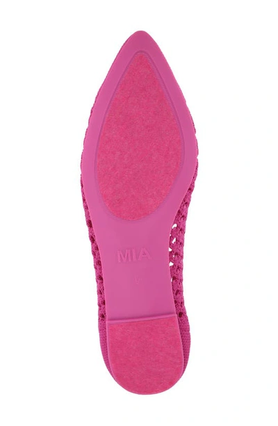 Shop Mia Lovi Knit Pointed Toe Flat In Pink