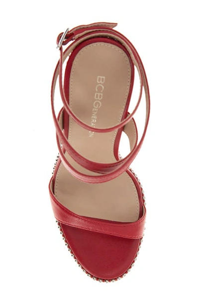 Shop Bcbgeneration Jilma Ankle Strap Sandal In Lipstick