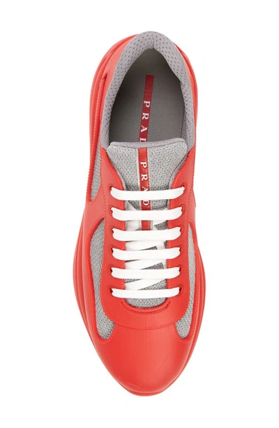 Shop Prada America's Cup Low Top Sneaker In Rosso