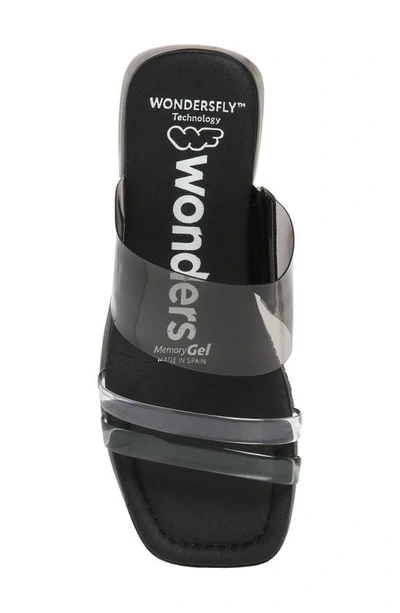 Shop Wonders D-1002 Platform Slide Sandal In Fume/ Transparent