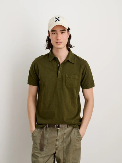 Shop Alex Mill The Standard Polo In Slub Cotton In Deep Olive