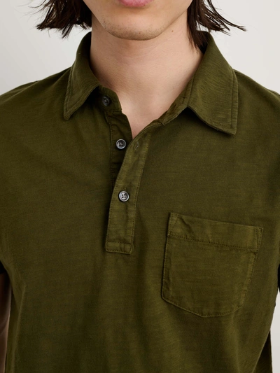 Shop Alex Mill The Standard Polo In Slub Cotton In Deep Olive