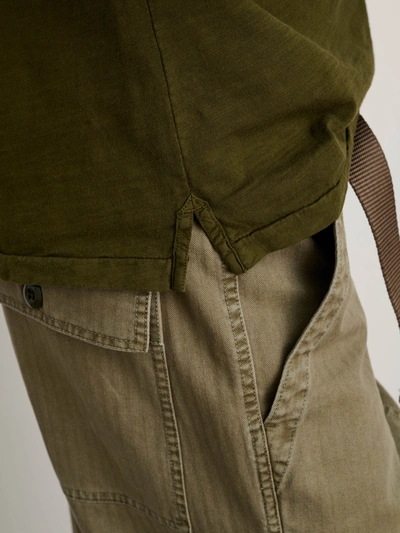 Shop Alex Mill The Standard Polo In Slub Cotton In Deep Olive