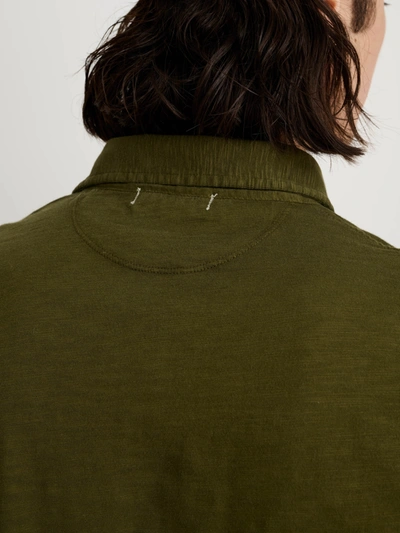 Shop Alex Mill The Standard Polo In Slub Cotton In Deep Olive