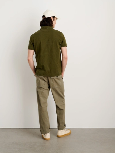 Shop Alex Mill The Standard Polo In Slub Cotton In Deep Olive