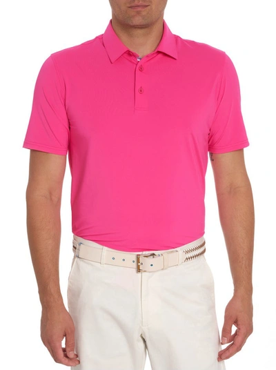 Robert Graham Axelsen Solid Short Sleeve Performance Golf Polo In Pink