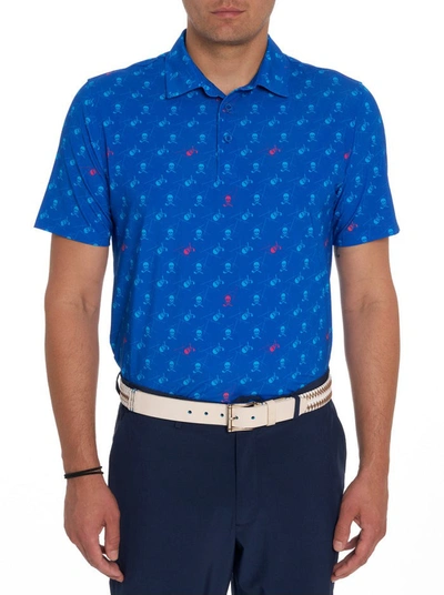 Shop Robert Graham Stinger Performance Polo In Cobalt