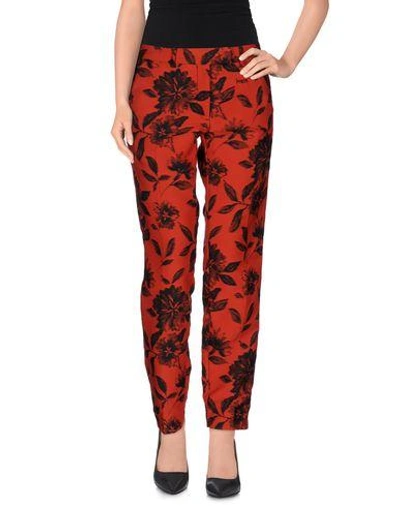 Shop Monocrom Casual Pants In Red