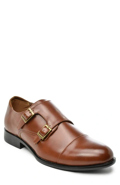 Shop Tahari David Double Buckle Monk Strap Shoe In Brown