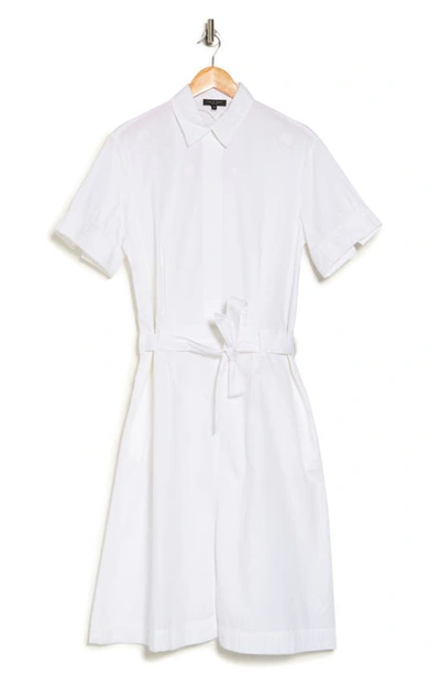 Shop Rag & Bone Jade Embroidered Yoke Cotton Midi Shirtdress In White
