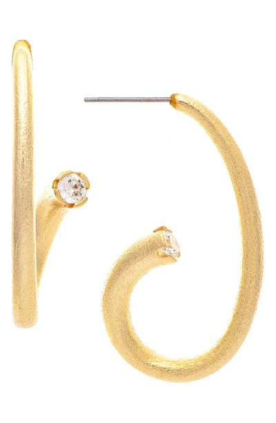 Shop Rivka Friedman 18k Gold Plated Cz End Cap Stud Earrings In 18k Gold Clad