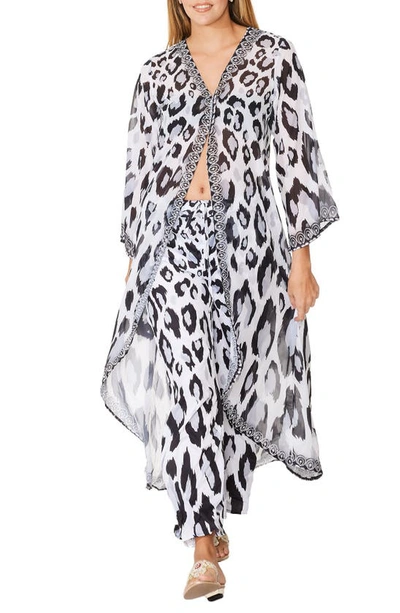 Shop Ranee's Leopard Duster In Black And White