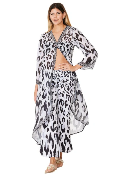 Shop Ranee's Leopard Duster In Black And White