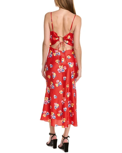 Shop Carolina Herrera V-neck Ruched Dress In Red