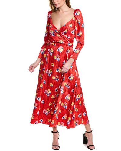 Shop Carolina Herrera Criss Cross Maxi Dress In Red
