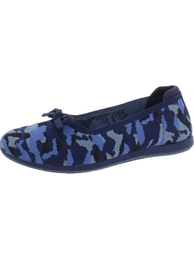Shop Cloudsteppers By Clarks Carly Hope Womens Knit Padded Insole Ballet Flats In Blue