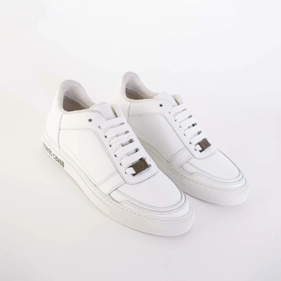 Shop Roberto Cavalli Classic Logo Embossed Men's Sneakers In White
