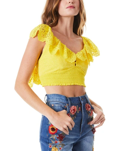 Shop Alice And Olivia Bleeker Top In Yellow