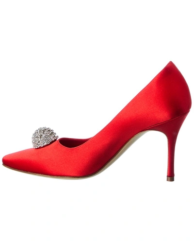 Manolo Blahnik Elbolita 90 Satin Pump In Brown